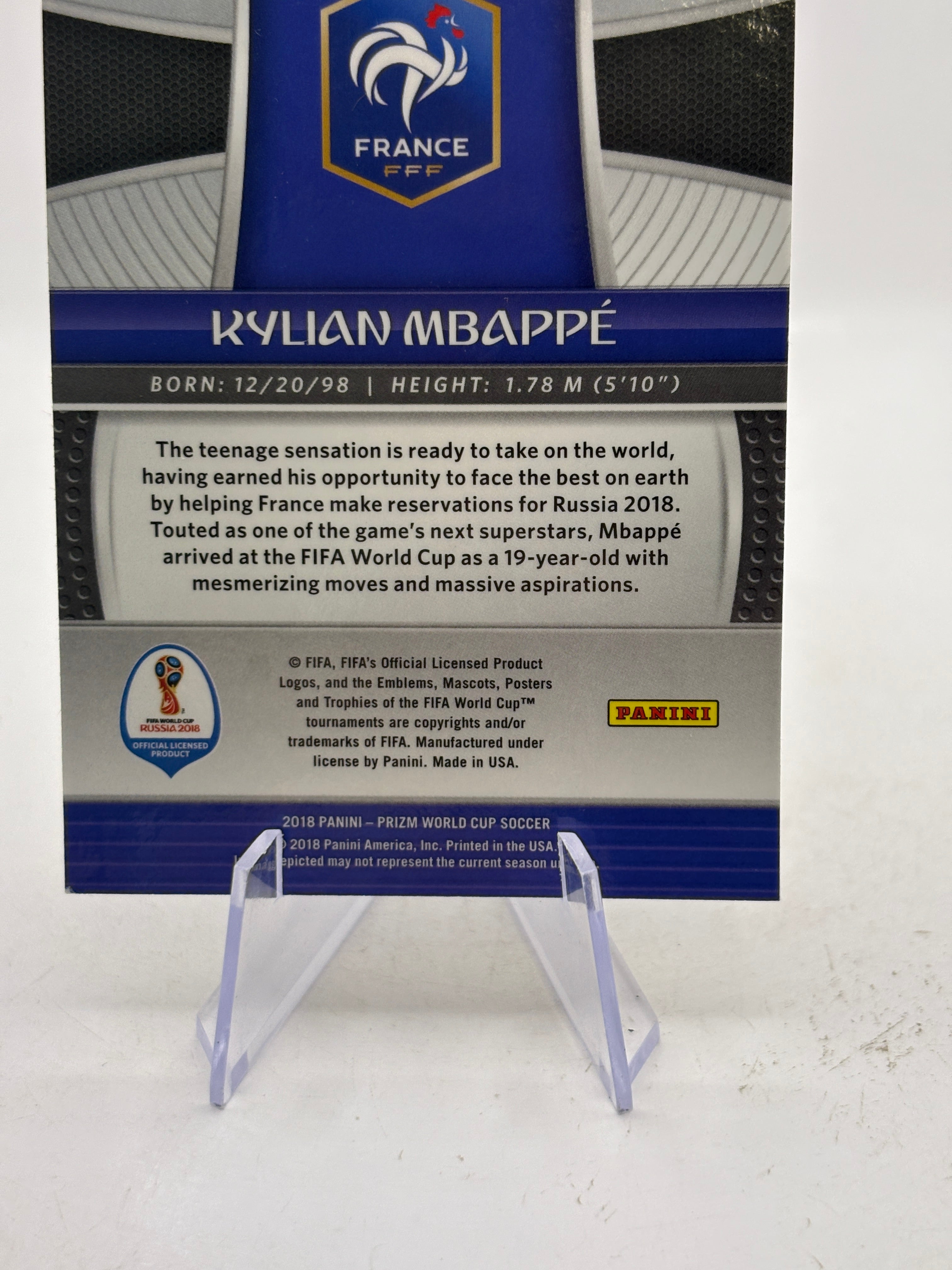 2018 Panini Prizm World Cup Russia Kylian Mbappe RC #80 Rookie France